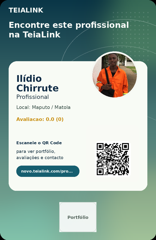 Cartão frente de Ilídio Chirrute