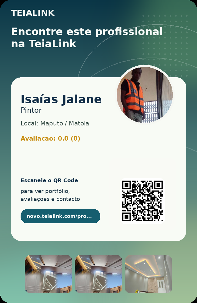 Cartão frente de Isaías Jalane