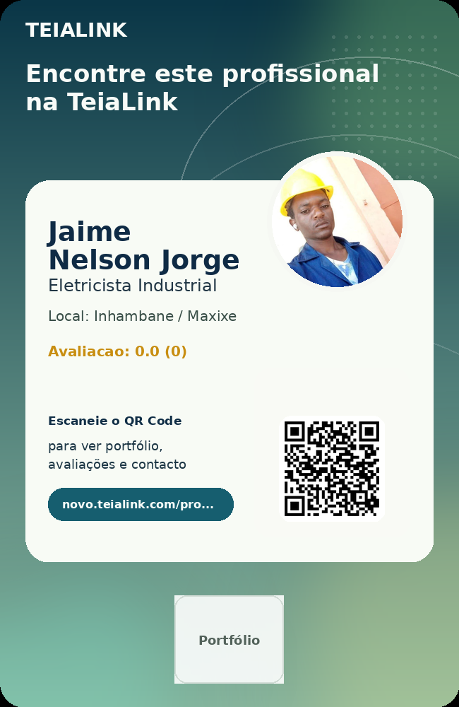 Cartão frente de Jaime Nelson Jorge