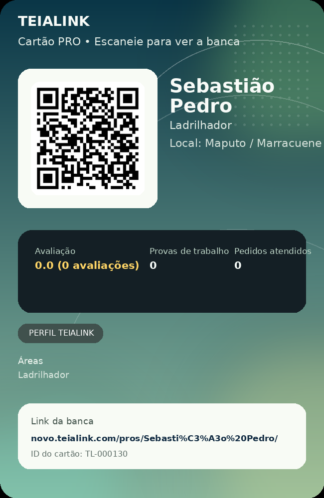 Cartão verso de Sebastião Pedro