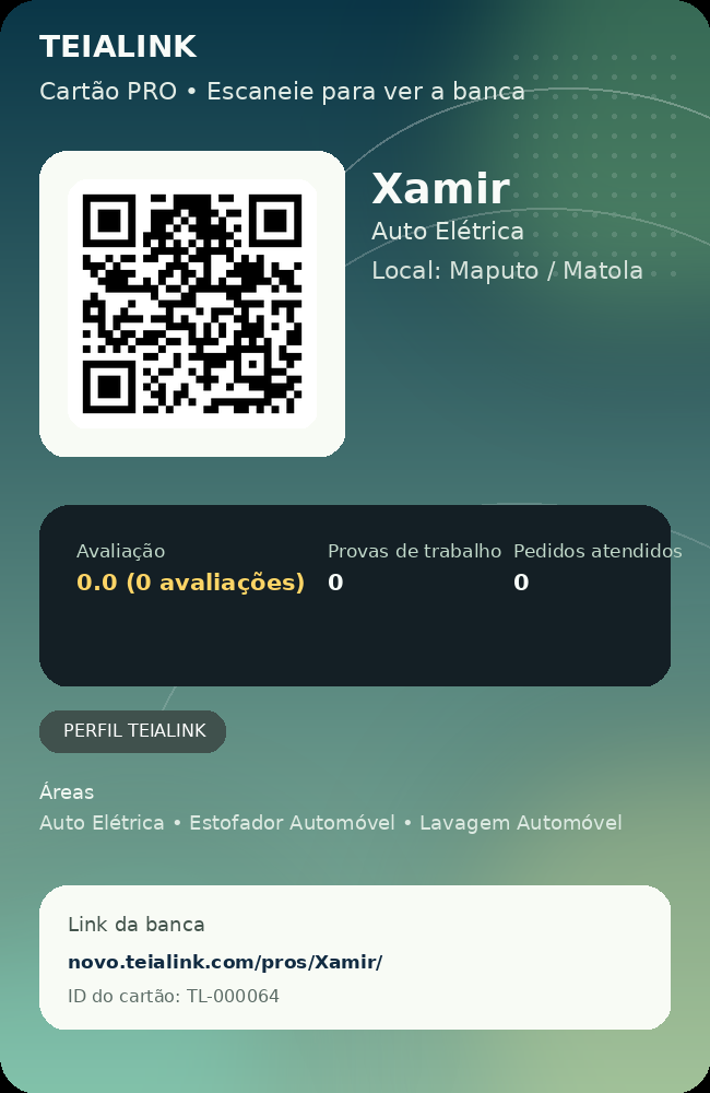 Cartão verso de Xamir